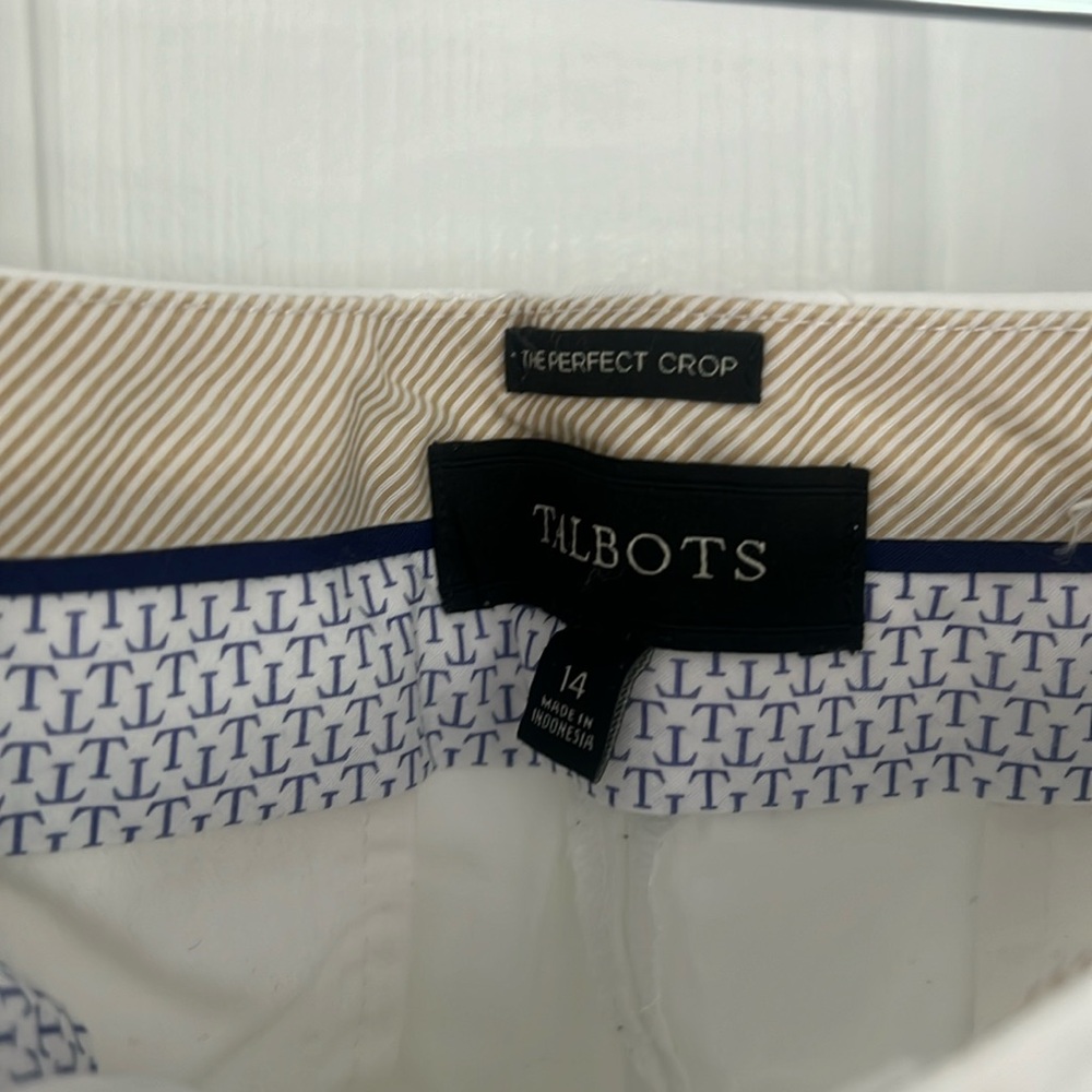 White Talbots crop pants